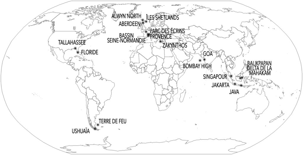 Carte des missions scientifiques de Nicole King